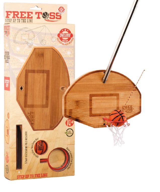 Free Toss Basketball Deluxe Edition Korb- und Basketball-Wurf-Spiel (Hook & Ring Game/Geschicklichkeitsspiel) 24 cm x 16 cm x 1.5 cm
